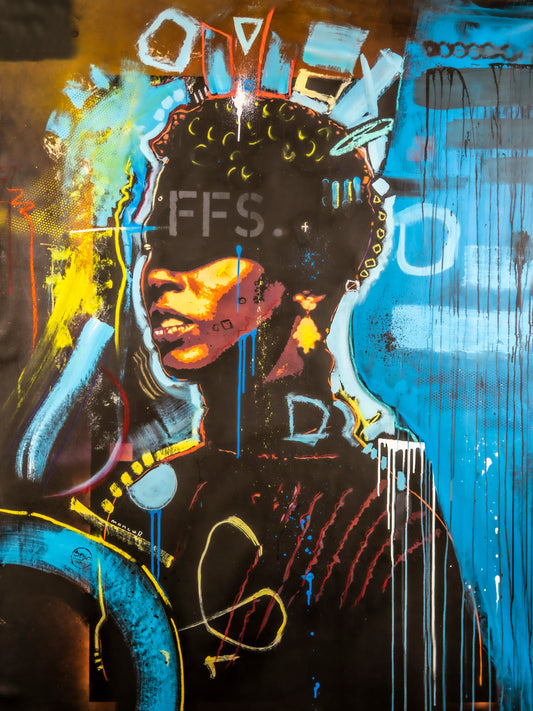 Hidden Blues, canvas print, close up