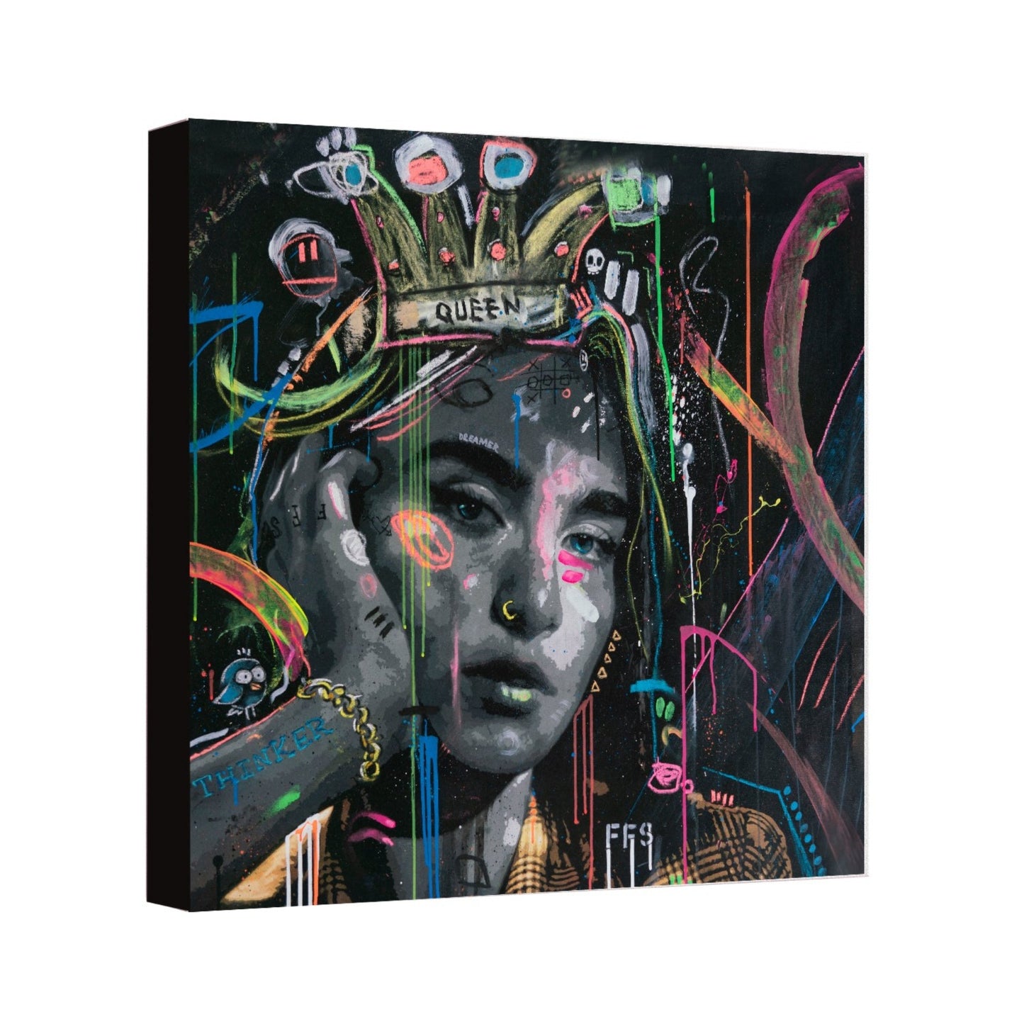 Yaas Queen, canvas print, wall art, flip side