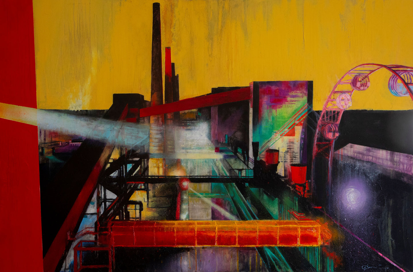 Sunset Industry - Framed Canvas