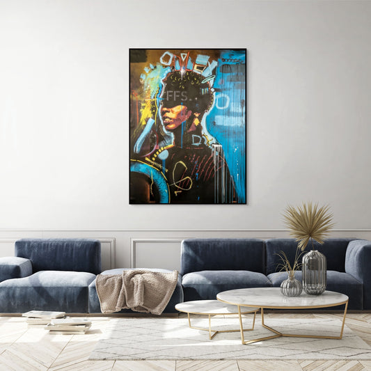 Hidden Blues - Framed Canvas